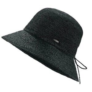 Coolibar Carolina Summer Cloche Black Hat UPF 50+ Adjustable One Size